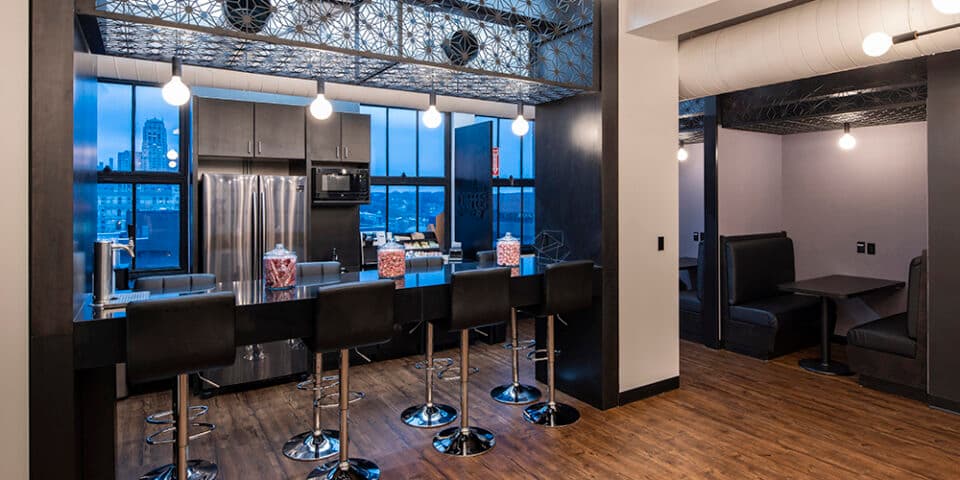 Bar and lounge area designed by LEAP Architecture